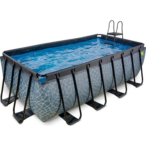 EXIT Stone pool 400x200x122cm with filter pump - grey