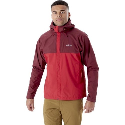 Мужская куртка Rab Downpour Eco Jacket - Bordinė/raudona