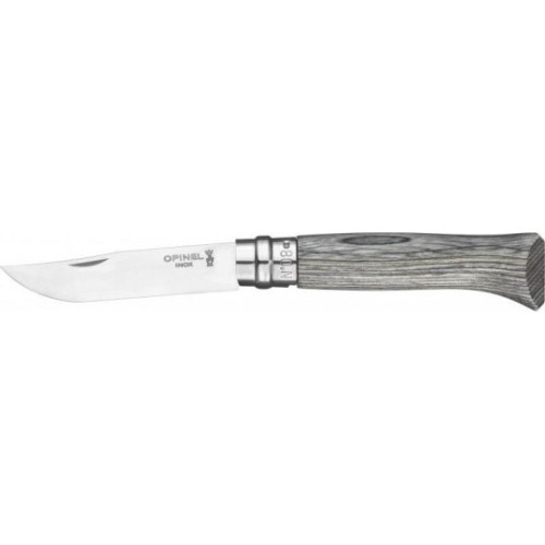 Knife Opinel Nr.8 Laminated Grey, Stainless Steel Blade, Grey Birch Handle