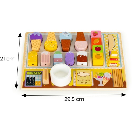 Wooden board ice cream maker set for kids