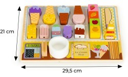 Wooden board ice cream maker set for kids