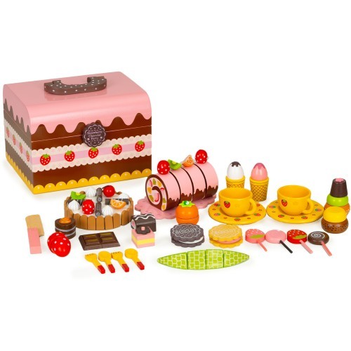 Set wooden box candy cake cutting cake 29 items