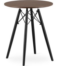 TODI kavos staliukas modernus skandinaviškas rudas apvalus viršus 60 cm
