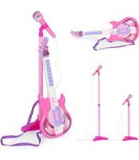 Elektrinės gitaros rinkinys mikrofono stovas vaikams mp3