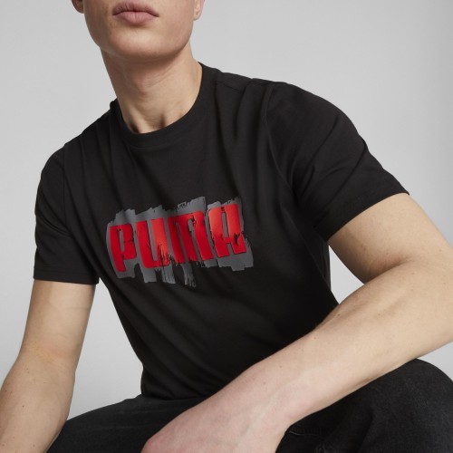 Puma Men's T-Shirt Graphics Puma Wording Black 674475 01