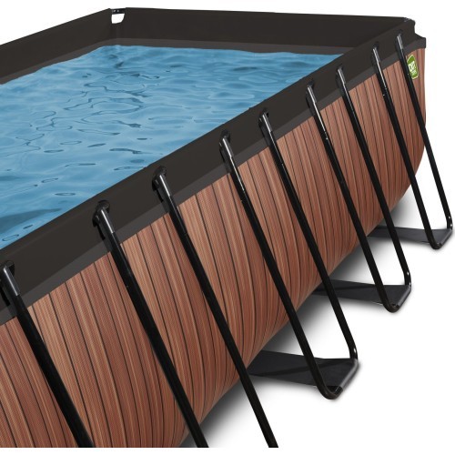 EXIT Wood pool 540x250x122cm with filter pump - brown
