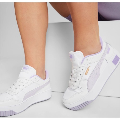Puma Carina Street Women's Shoes White Olive 389390 07