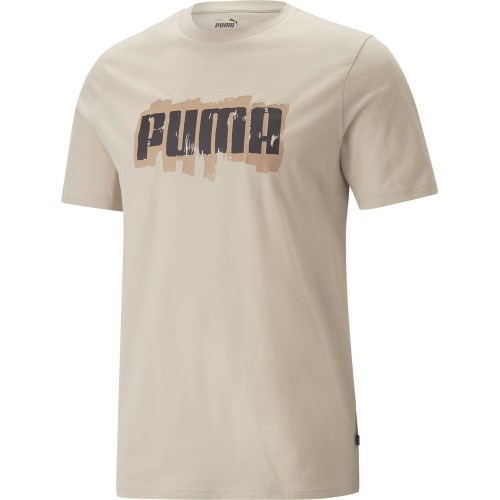 Puma Men's Cotton T-Shirt Graphics Wording Cream 674475 88