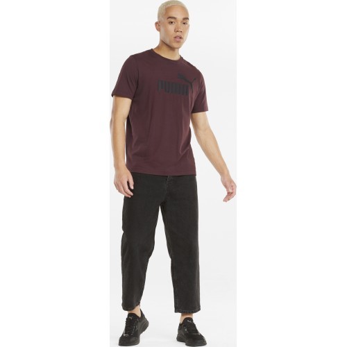 Мужская футболка Puma Ess Logo Tee, бордовая