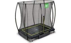 Встраиваемый в грунт батут EXIT Silhouette 153x214 см с защитной сеткой - чёрный