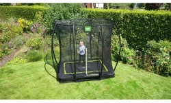 EXIT Silhouette ground trampoline 153x214cm with safety net - black