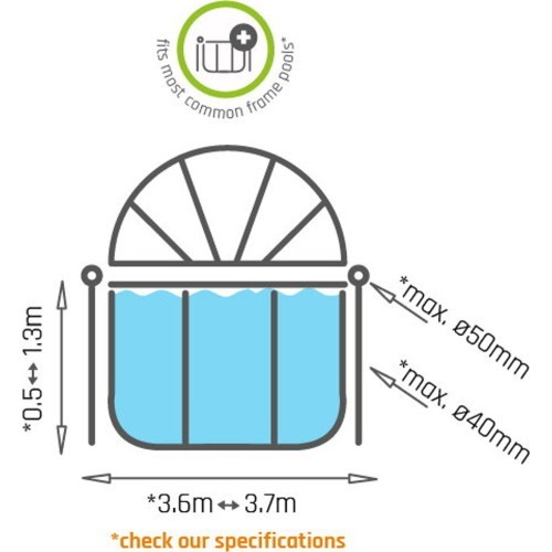 Купол для бассейна EXIT ECO, ø360 см, универсальный