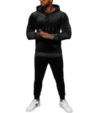 J.Style Velour Sports Suit for Men Black 8C1171-3
