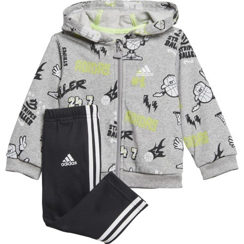 Adidas Sportinis Kostiumas Vaikams I Grap Fz Hd Ft1 Grey Black GE0015