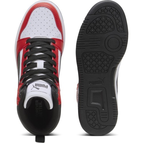 Puma Rebound V6 Mid Jr junior sneakers White Red Black 393831 03