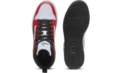 Puma Rebound V6 Mid Jr подростковые кроссовки White Red Black 393831 03
