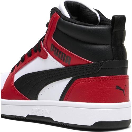 Puma Rebound V6 Mid Jr подростковые кроссовки White Red Black 393831 03