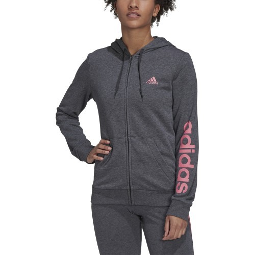 Adidas W Lin FT FZ Hoodie Women's Sweatshirt Grey H07750
