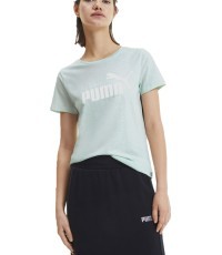 Puma Ess+ Logo Heather Tee Women's Blouse Green