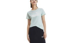 Puma Ess+ Logo Heather Tee Women's Blouse Green