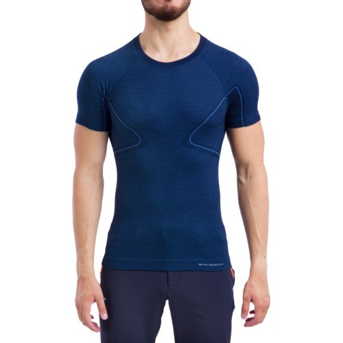 Vyr. marškinėliai Brubeck Active Wool Men's T-shirt - Mėlyna