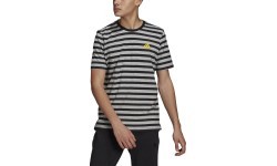 Adidas Stripy SJ Men's T-Shirt Grey Black