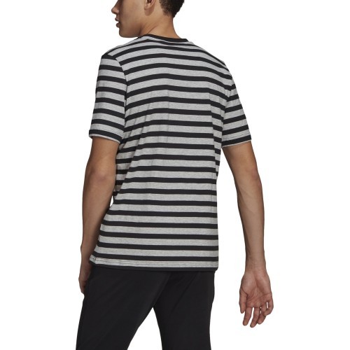Мужская футболка Adidas Stripy SJ, серо-чёрная