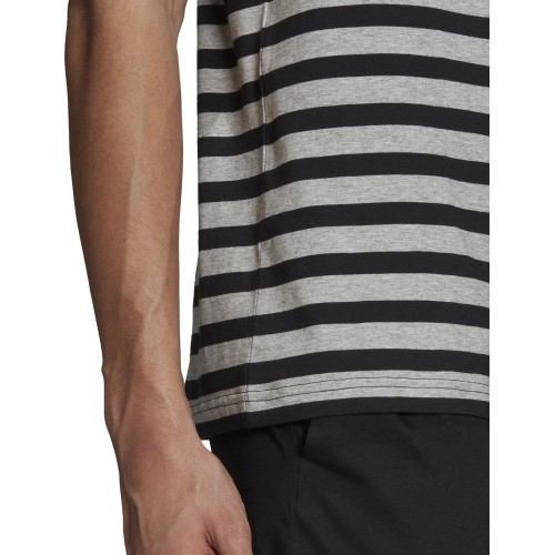 Мужская футболка Adidas Stripy SJ, серо-чёрная