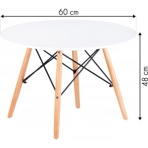Kavos staliukas, baltas, skersmuo 60cm
