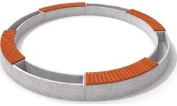 Concrete Planter Set with Bench Inter-Play 06