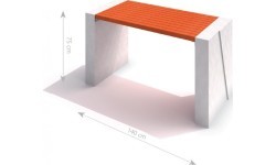 Betoninis stalas Inter-Play Deco 01, baltas