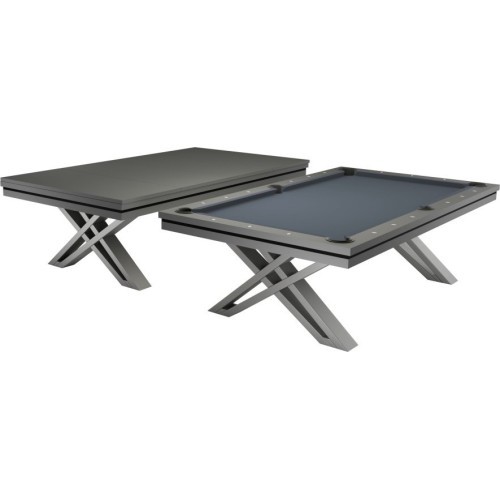 Pool Table / Dining Table, Pierce, 8 ft., Dark Grey, Club Cloth yellow green