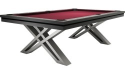 Pool Table / Dining Table, Pierce, 8 ft., Dark Grey, Club Cloth yellow green