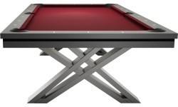 Pool Table / Dining Table, Pierce, 8 ft., Dark Grey, Club Cloth yellow green