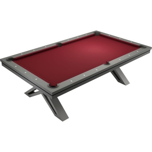 Бильярдный / обеденный стол Pierce, 8 ft, тёмно-серый, сукно Club жёлто-зелёное