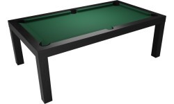 Pool Table / Dining Table, Diner, 7 ft., Matt-Black, Club Cloth yellow green
