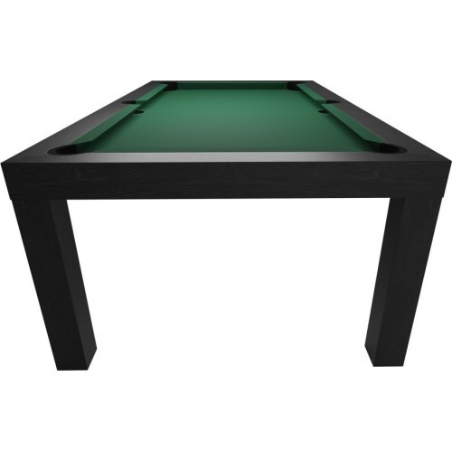 Pool Table / Dining Table, Diner, 7 ft., Matt-Black, Club Cloth yellow green