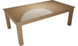 Pool Table / Dining Table, Mozart, 7 ft., oak, Club Cloth yellow green