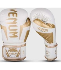 "Venum Elite" bokso pirštinės - baltos/auksinės