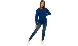 J.Style Women's Fleece Sweatshirt Navy 68W01-66