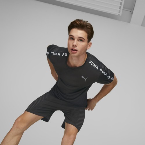 Мужская беговая футболка Puma Fit Taped Tee Black 523190 01