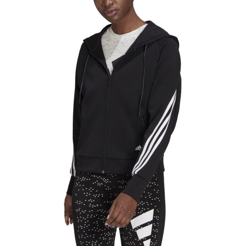 Женская толстовка Adidas W FI 3S FZ Hoodie, чёрная GL0339