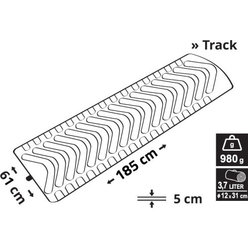 Pripučiamas kilimėlis Cattara Track, mėlynas, 215x61 cm