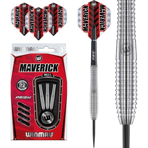 Winmau Maverick 80 % volframo smiginio strėlytės su plieniniais smaigaliais 22G