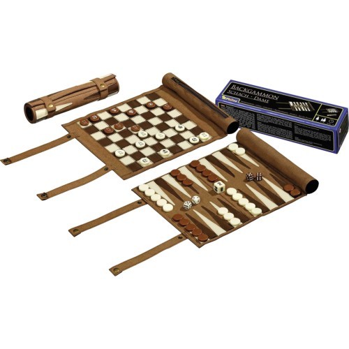 Backgammon, Chess and Checkers Set Philos Roll 3-1 23.5x21cm 