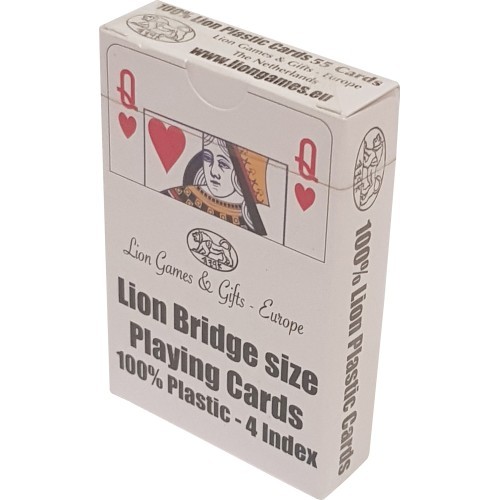 Lion Single 100% plastikinės žaidimų kortos Bridge