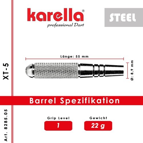 Karella XT-5 steel tip darts 22 grams