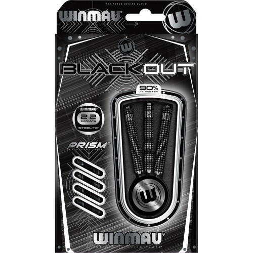 Winmau Blackout smiginio strėlytės su plieniniais smaigaliais 22 g