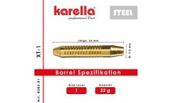 Karella XT-1 smigiai plieniniais smaigaliais 22 g