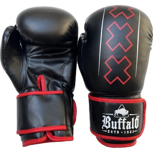 Bokso pirštinės Buffalo Outrage, juodos ir raudonos, 12 oz